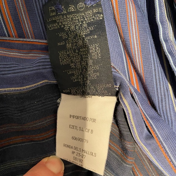 ZEGNA SPORT Men’s Striped Button Down Shirt Sz M - Picture 5 of 7